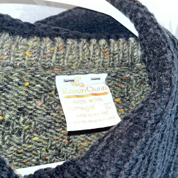 Roisin Ouoh Ireland Women’s Cardigan Button Front Sweater Pure New Wool Green - Picture 3 of 6